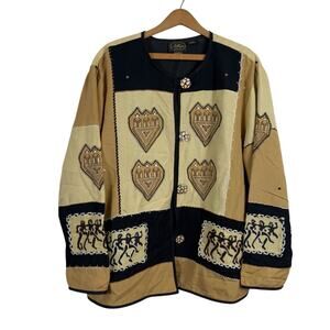 Vintage 90s Allure Dress Women Jacket Blazer Size 1X Tribal Artsy Hippie Indie